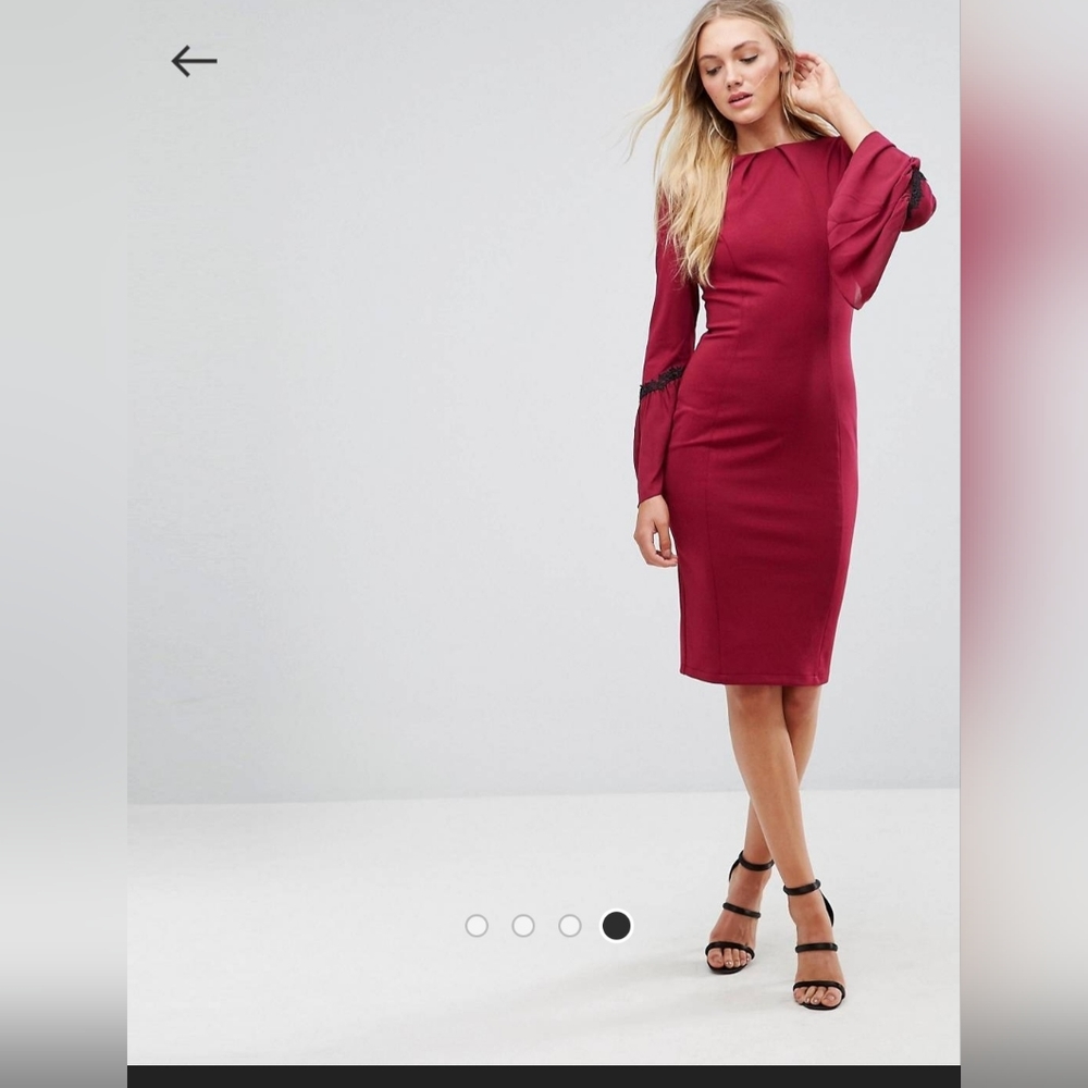 Paper Dolls Long Sleeve Knee Length Dress